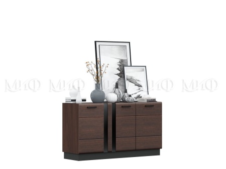 Гостиная Манифик МДФ (Ш-3000 x В-2126 x Г-650 мм) Дерево/Орех