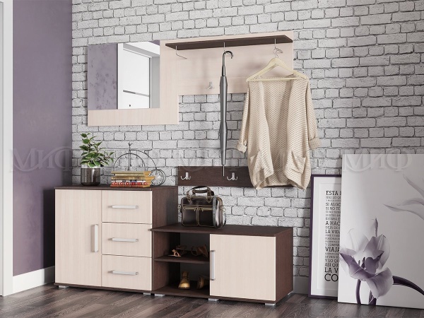 Прихожая Бостон (Ш-1700 мм x В-2120 мм x Г-470 мм)/Разные Цвета