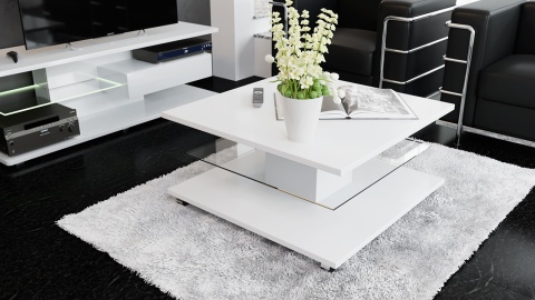 Стол Журнальный «Diamond» Тип 1 Белый Глянец/Ш-800× Д-800 × В-400 мм