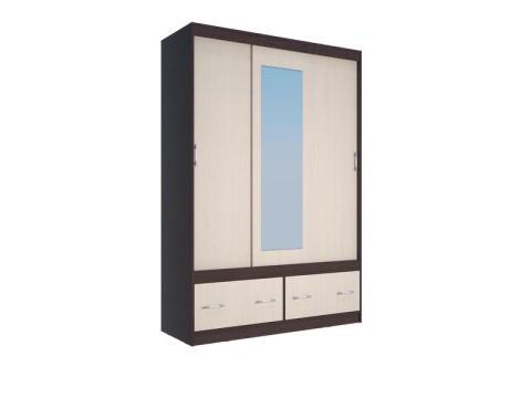 Шкаф-Купе Комфорт-С Венге/Дуб Молочный (Ш-1500 × В-2200 × Г-563 мм)